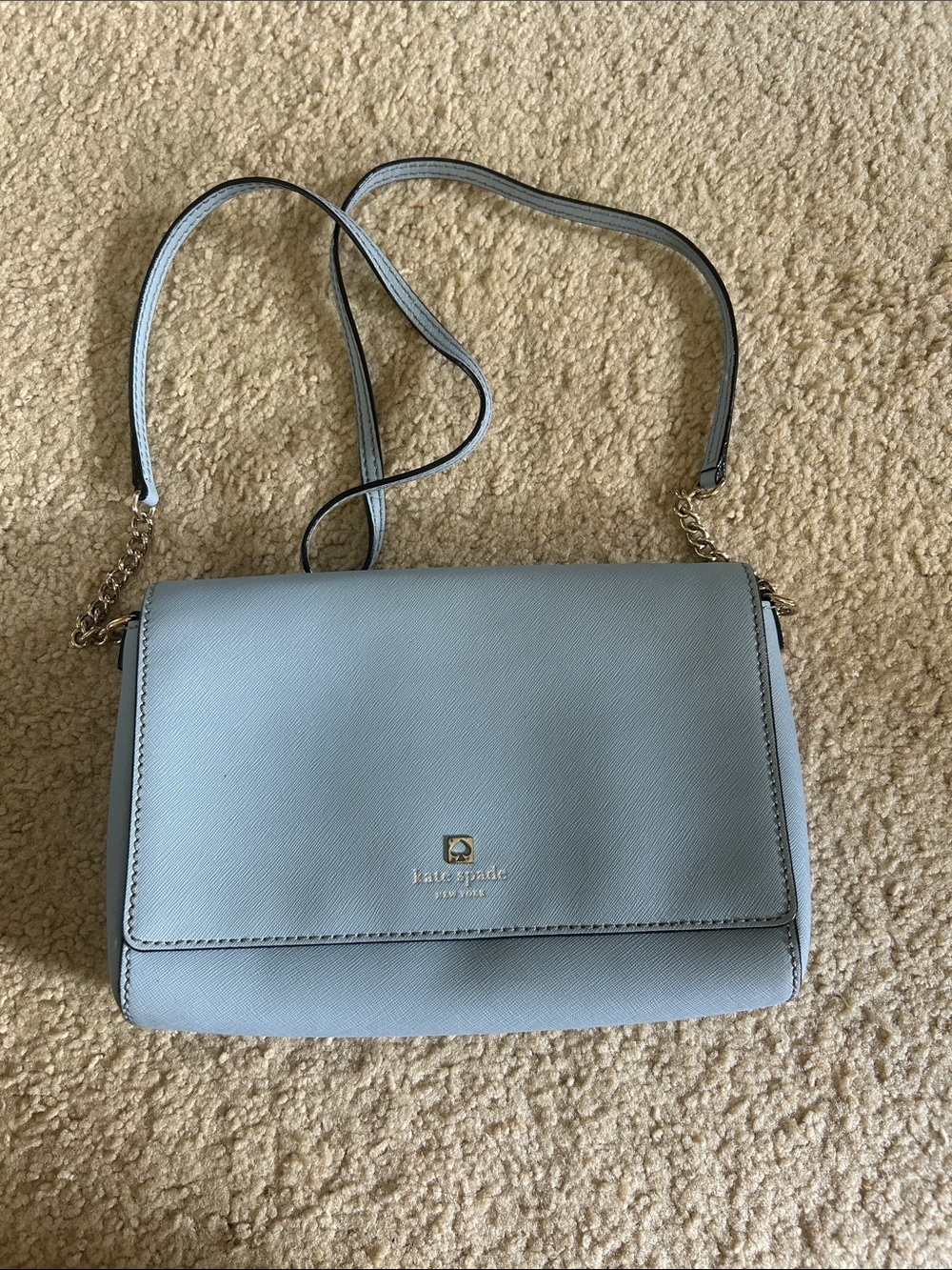 Kate Spade New York Light Blue Crossbody with Silvee Hardware and Logo Accent - Picture 8 of 10